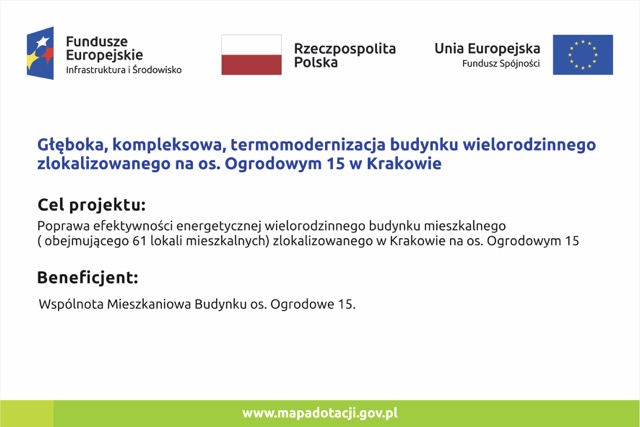 Tablica informacyjna projektu - os. Ogrodowe 15